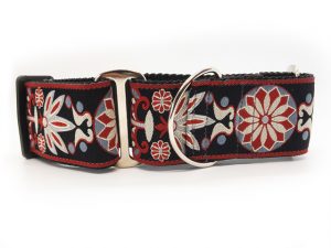 Mandala Star Carnelian Red Extra Wide Martingale Collar